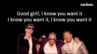 Robin Thicke feat T I Pharrell Blurred Lines Lyrics Video [upl. by Naesad]