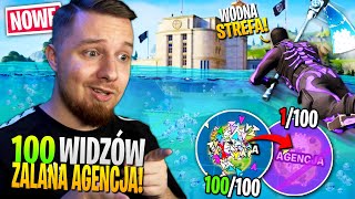 100 WIDZÓW tylko na ZALANĄ AGENCJĘ w Fortnite  wodna STREFA [upl. by Joya600]