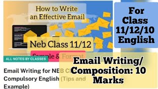 Email Writing Class 121110 English Composition for 10 Marks Sample amp Tricks ब्याख्या नेपालीमा [upl. by Yeung950]