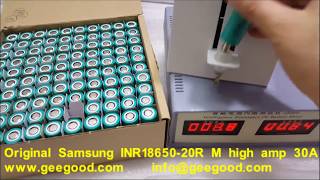 Test Samsung INR1865020R M 2000mAh high amp 30A power battery from China Geegood [upl. by Eidob]