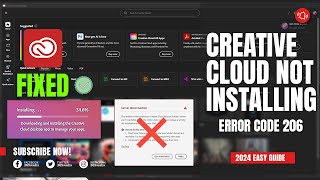 FIX ✅ Adobe Creative Cloud 2024 quotServer Connectionquot Error 206 Install Stuck [upl. by Mini]