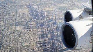 BEST A380 Dubai Take Off EMIRATES Airbus A380 Departs DXB Dubai Intl Airport Burj Khalifa View [upl. by Htrow]