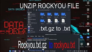 How to unzip and use rockyoutxt in kali linux  rockyou kali [upl. by Pail]