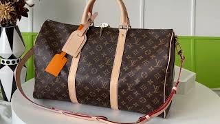 ルイ・ヴィトン Louis Vuitton キーポル バンドリエール 45 旅行 出張 ボストンバッグ モノグラム ブラウン M41418 レディース [upl. by Trip]