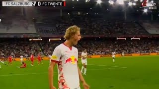 Highlights Goal Maurits Kjaergaard  RB Salzburg 20 FC Twente [upl. by Selec]