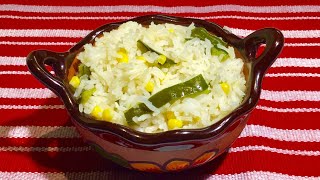 COMO HACER ARROZ BLANCO CON CHILE POBLANO Y ELOTE [upl. by Schultz271]