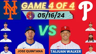 Philadelphia Phillies vs New York Mets LIVE PLAYBYPLAY 051624 phillies marlins mlb [upl. by Blythe]