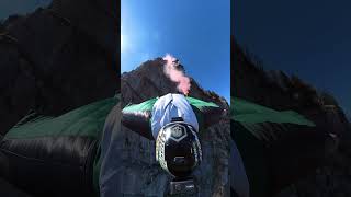 Epic Wingsuit Fight With Smoke wingsuit skydiving basejump [upl. by Ylsel195]