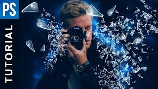 Photoshop How to Create a Glass Shatter Effect  Tutorial [upl. by Helli933]