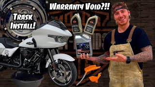 2024 Harley Davidson Road Glide 1000 Mile Service  3 Hole M8 Oil Change  Trask Derby Cover Install [upl. by Geof]