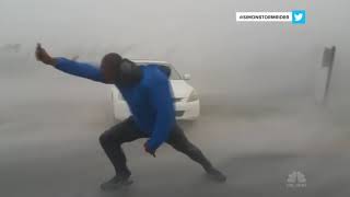 Storm Chaser Battles Hurricane Irma’s Powerful Winds  NBC News [upl. by Nanaek]