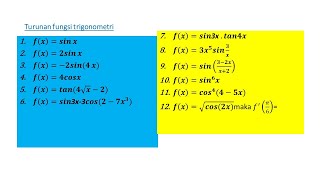 turunan fungsi trigonometri kelas 12 [upl. by Mcloughlin153]