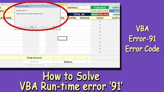 रनटाइम त्रुटि 91 VBA समस्या हल करें। How to Solve RunTime Error 91 VBA problem  Excel in Hindi [upl. by Enelahs]