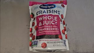 Costco Sale Item Review Ocean Spray Craisins Whole amp Juicy Dried Cranberries Cranberry Taste Test [upl. by Attaynek623]