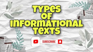 Types of Informational Texts [upl. by Lauzon]