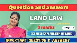 Land Law 3 Marks Questions and answers 💯👍👍llb lawclasses 4semester landlaw babl👍💯 [upl. by Conlon58]