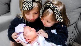 Taytum and Oakley MEET THEIR NEW BABY SISTER emotional [upl. by Esiralc]