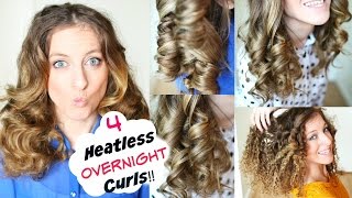 4 Overnight No Heat Curls  Overnight Heatless Curl Methods  Braidsandstyles12 [upl. by Llednek]