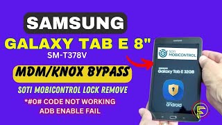 SMT378V Knox Security bypass  Samsung Galaxy Tab E 32 gb Mdm bypass [upl. by Nuajed]