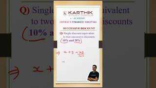 single equivalent discount of 2 successive discounts tnpscaptitude tnusrb tnpscmaths discounts [upl. by Judy346]