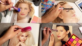 ASMR Applying Makeup to Magazines Whispered [upl. by Gurtner]