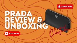 Prada Saffiano Leather Pouch REVIEW amp UNBOXING [upl. by Prevot]