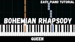 Queen  Bohemian Rhapsody Easy Piano Tutorial [upl. by Draillih]