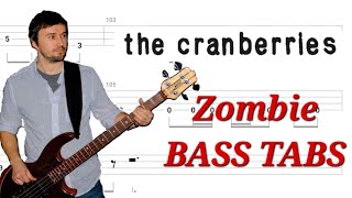 The Cranberries  Zombie BASS TABS  Cover  Tutorial  Lesson [upl. by Carli]