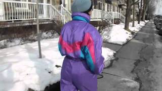 ski suit skisuit snowsuit skiwear wear bib overall coverall pant [upl. by Aloivaf]