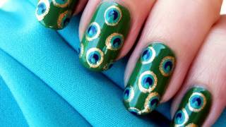 Pretty Peacock Nail Art [upl. by Eceinaj244]