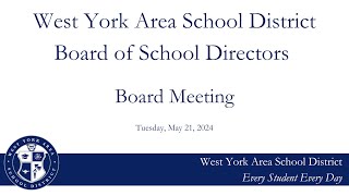 West York Area School District Board Meeting [upl. by Doro243]