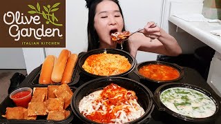 Massive Olive Garden Mukbang Cheesy amp Toasted Ravioli amp Five Cheese Baked Ziti  Pasta Mukbang Asmr [upl. by Adnalahs925]