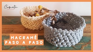 🟠 Cesto circular de Macramé con Trapillo DIY 2021 [upl. by Sudaorb]