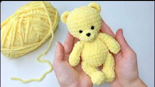 Crochet bear ONE HOUR 6quot  Bear TUTORIAL  How to crochet bear  Little bear crochet pattern Etsy [upl. by Euqram]