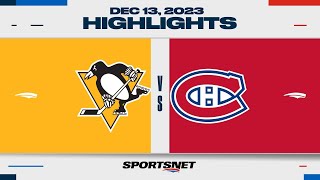 NHL Highlights  Penguins vs Canadiens  December 13 2023 [upl. by Hoseia]