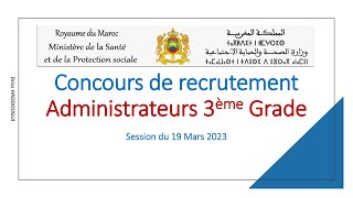 Concours de recrutement 2023 Administrateurs 3ème Grade [upl. by True]