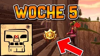 SCHATZKARTE GREASY GROVE Fortnite Woche 5 Schatz Suche Battle Pass Season 4 deutsch [upl. by Ennairda]