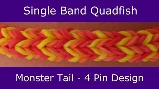 Monster Tail® Single Band Quadfish Bracelet by Rainbow Loom [upl. by Brendin604]