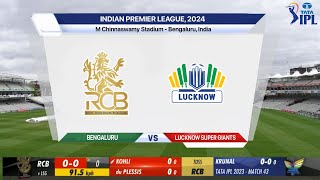 🔴 Live RCB vs LSG Live  Royal Challengers Bangalore Vs Lucknow super Giants  IPL 2024 Live Match [upl. by Ruiz8]