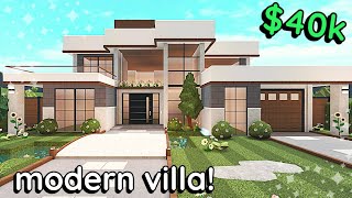 Fancy Modern Villa Bloxburg House Build 2 Story Exterior Tutorial [upl. by Ahtera156]