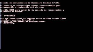 Recuperacion windows XP mediante consola solucionado para principiantes [upl. by Resee]