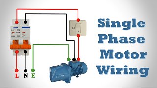 Single Phase Motor Wiring  Single Phase Motor Connection with Switch  House Wiring [upl. by Leandre]