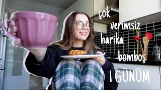 hiçbir şey ama hiçbir şey yapmadığım GÜN⚰️ evde tek başına VLOG🏠 [upl. by Aluap925]