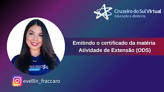 COMO EMITIR CERTIFICADO ODSCRUZEIRO DO SUL [upl. by Sinnej850]