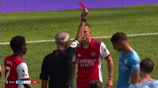 Xhaka RED CARD Manchester City [upl. by Goodyear]