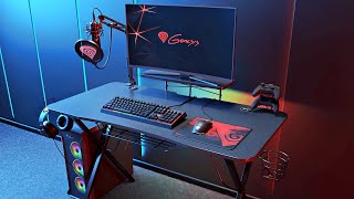 The Ultimate Gaming Desk by Genesis  RGB  Wireless Charging  USB 3 Hub  Monitor Stand [upl. by Kling]