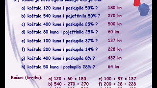 Postoci 05  Poskupljenja i sniženja  račun napamet [upl. by Stallworth691]