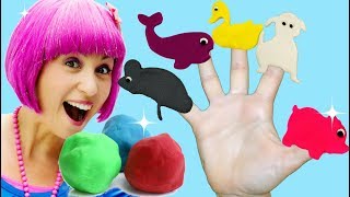 Daddy Finger Family Song  Five Finger Play Doh Animal Family  Rhymes For Children  Debbie Doo [upl. by Yentrac]