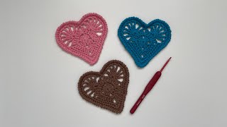 Crochet  Heart Shaped Coaster  Very Easy Pattern [upl. by Kobi125]