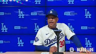 Dodgers Postgame Dave Roberts provides update on Teoscar Hernández as quotNot Greatquot Likely IL stint [upl. by Leuams]